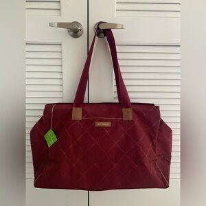 Vera Bradley Preppy Poly Triple Travel Bag Claret NWT